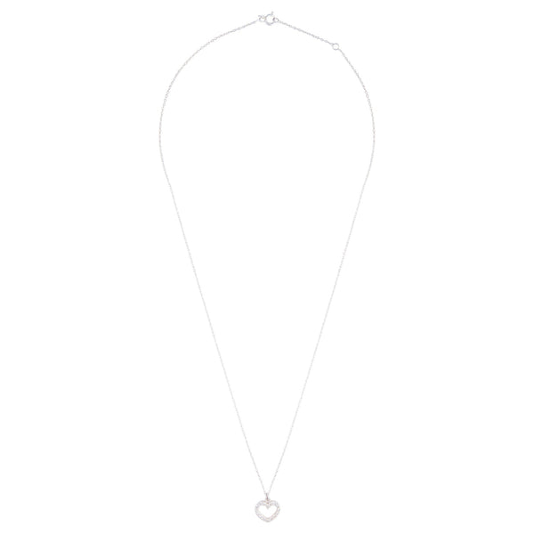Sterling Silver Diamante Heart Necklace