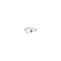 Sterling Silver Moon Synthetic Opal Open Ring - link has visual effect only