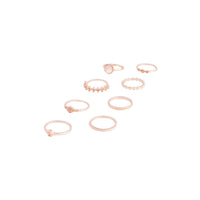 Rose Gold Glam Diamante Stone Ring Pack - link has visual effect only