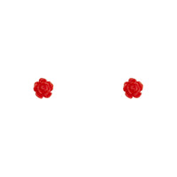 Tiny Red Rose Stud Earrings - link has visual effect only