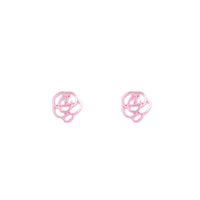 Pink Floral Cut-Out Stud Earrings - link has visual effect only