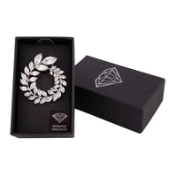 Diamond Simulant Crystal Leaf Brooch - link has visual effect only