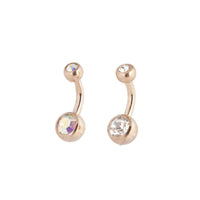 Rose Gold Diamante Classic Design Belly Bar - link has visual effect only