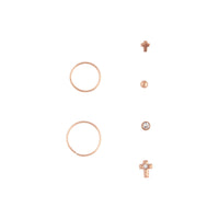 Rose Gold Fine Cross Nose Stud 6 Pack - link has visual effect only