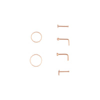 Rose Gold Fine Cross Nose Stud 6 Pack - link has visual effect only