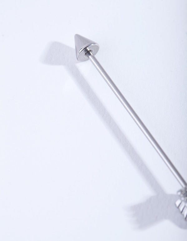 Rhodium Surgical Steel Arrow Industrial Bar