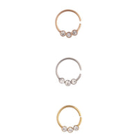 Mixed Metal Diamante Cartilage Mini Hoop - link has visual effect only