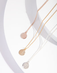 Mixed Metal Moon Phase Necklace Set - link has visual effect only