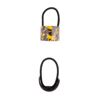 Tortoiseshell Black Ponytail Cuff Duo - link has visual effect only