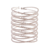 Diamante Silver Crossover Multi Layer Cuff - link has visual effect only