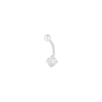 Sterling Silver Cubic Zirconia Belly Bar - link has visual effect only