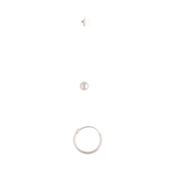 Sterling Silver Ball Ring Nose Ring 3 Pack