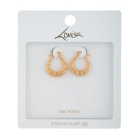 Gold Plated Sterling Silver Bamboo Hoop Earrings - link has visual effect only