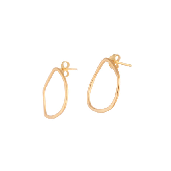 Gold Plated Sterling Silver Organic Circle Earrings