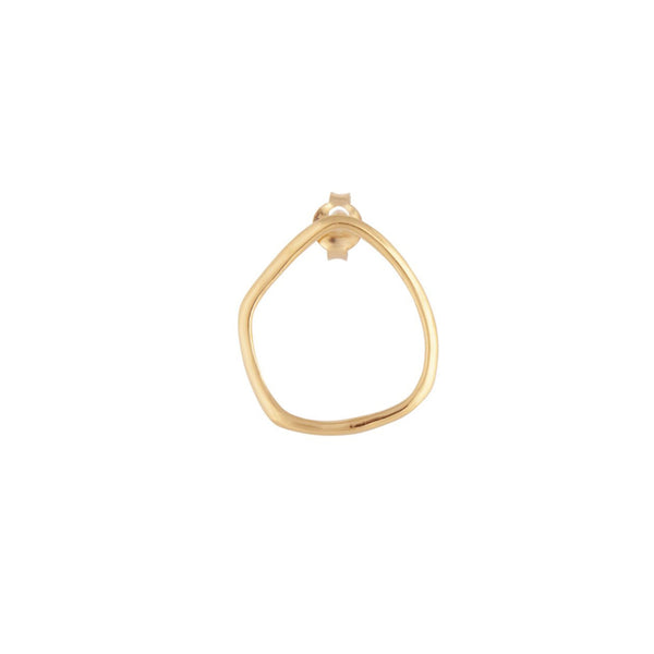 Gold Plated Sterling Silver Organic Circle Earrings