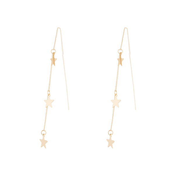 Fine Star Chain Thread Through Earrings