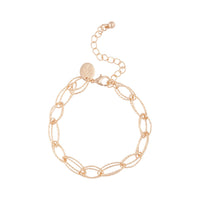 Gold Small Diamond Cut Chain Link Bracelet - link has visual effect only
