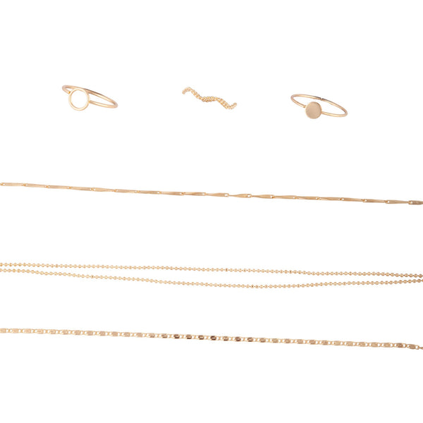 Gold Circle Ring Bracelet Pack