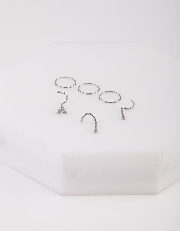 Nose Ring & Stud 6 Pack