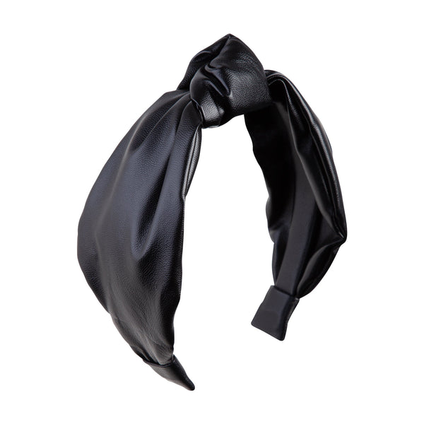 Black Leatherette Knot Headband