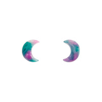 Green Multi Crescent Resin Earrings - link has visual effect only
