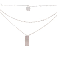 Silver Mixed Chain & Shape Layered Choker Necklace - link has visual effect only