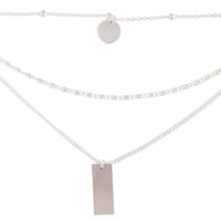 Silver Mixed Chain & Shape Layered Choker Necklace - link has visual effect only