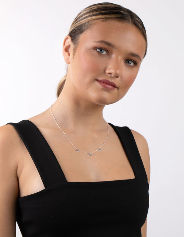 Sterling Silver Micro Star Necklace