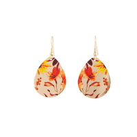 Gold Orange Orchid Teardrop Earrings - link has visual effect only