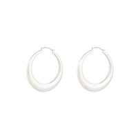 Silver 7cm Curved Hoop Earrings - link has visual effect only