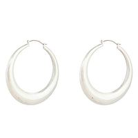 Silver 7cm Curved Hoop Earrings - link has visual effect only