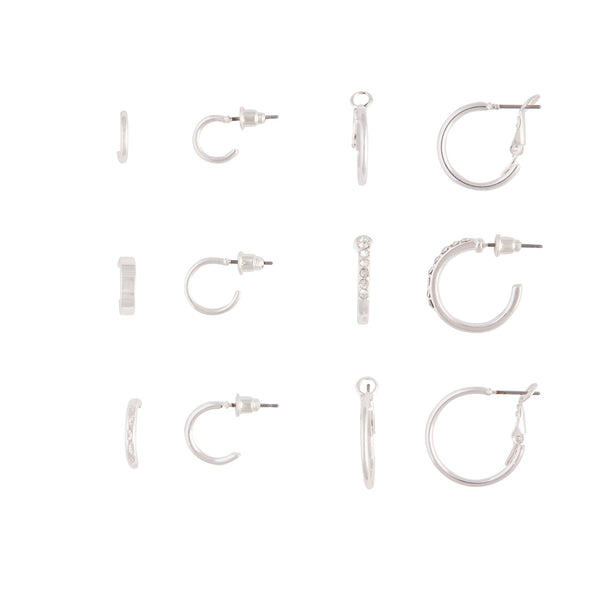 Silver Variety Hoop 6 Pack