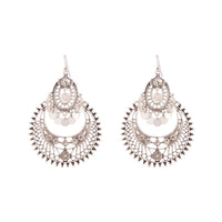 Antique Silver Neo Bohemian Disc Drop Earrings - link has visual effect only