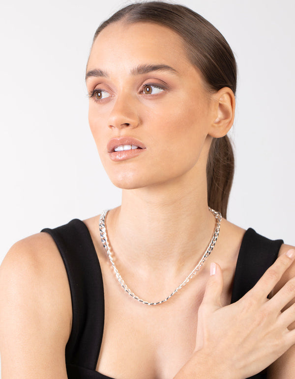 Silver 4 Multi Layered Pendant Necklace