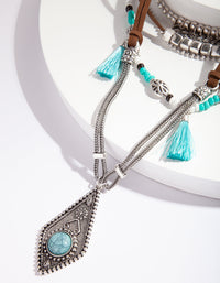 Brown Multi Row Tassel Necklace - link has visual effect only