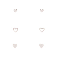 Silver Love Heart Earring 3 Pack - link has visual effect only