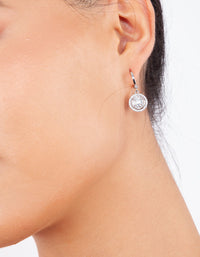 Rhodium Diamond Simulant Necklace Earrings Set - link has visual effect only