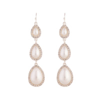 Silver White Graduating Pearl Drop Earring - link has visual effect only