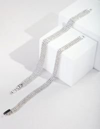 Silver Fine Cup Chain Bracelet Duo - link has visual effect only
