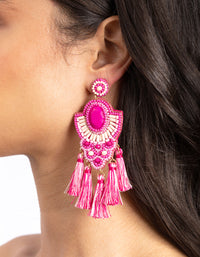 Bead Flat Circle Dip Earrings - link has visual effect only
