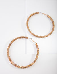 Gold 80MM Diamante Topaz Earrings - link has visual effect only