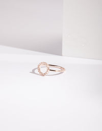 Rose Gold Open Circle Cubic Zirconia Ring - link has visual effect only