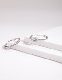 Rhodium Cubic Zirconia Vintage Ring Stack - link has visual effect only