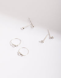 Sterling Silver Ball Mix Earring 3 Pack - link has visual effect only
