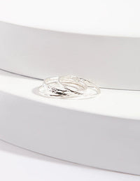 Sterling Silver Diamond Cut Rings - link has visual effect only