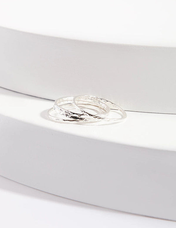 Sterling Silver Diamond Cut Rings