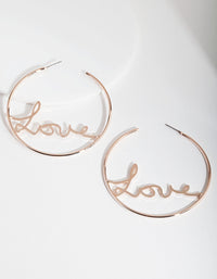 Rose Gold Love Hoop Earrings - link has visual effect only