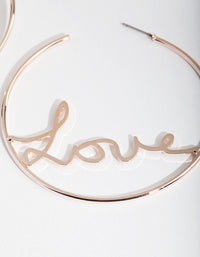 Rose Gold Love Hoop Earrings - link has visual effect only