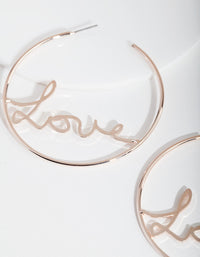 Rose Gold Love Hoop Earrings - link has visual effect only