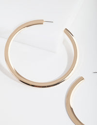 Gold Large Flat Hoop Earrings - link has visual effect only